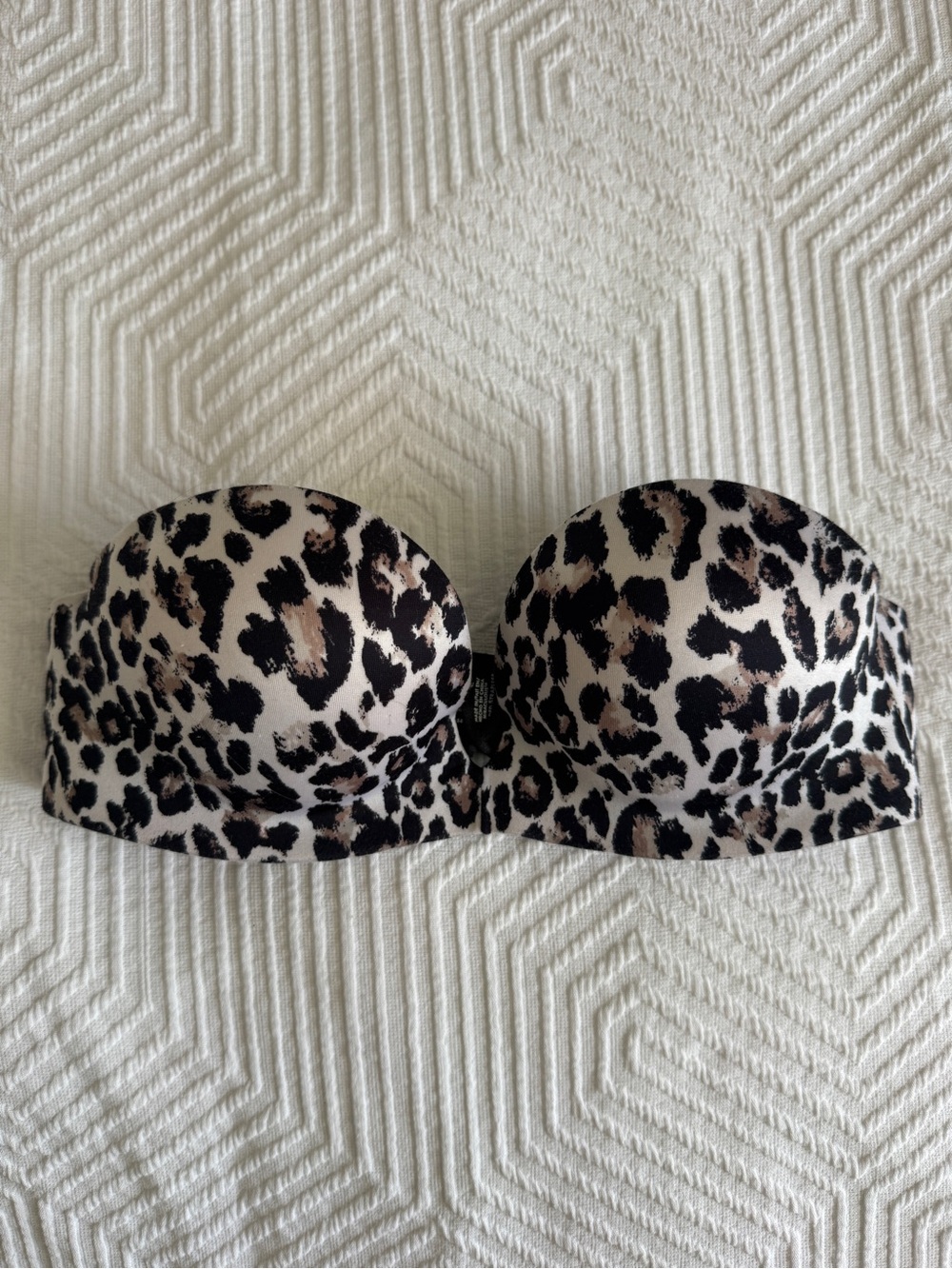 Victoria's Secret Black and Cream Leopard Bombshell Bra